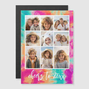 Proost op de New Year Stropdas-Dye Blauwgroen 70s