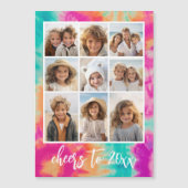 Proost op de New Year Stropdas-Dye Blauwgroen 70s  (Voorkant)