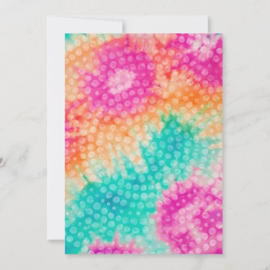 Proost op de New Year Stropdas-Dye Blauwgroen 70s Kaart (Achterkant)