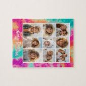 Proost op de New Year Stropdas-Dye Blauwgroen 70s  Legpuzzel (Horizontaal)