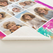 Proost op de New Year Stropdas-Dye Blauwgroen 70s  Sherpa Deken (3/4)