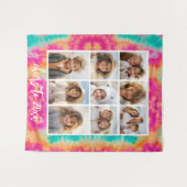 Proost op de New Year Stropdas-Dye Blauwgroen 70s  Wandkleed (Voorkant (horizontaal))