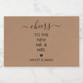 Proost op de nieuwe heer en mevrouw trouwen likeurfles etiket (Enkel label)