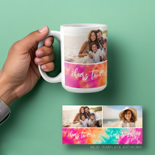 Proost op de Nieuwe Jaar Tie-Dye Turquoise Foto 70 Koffiemok