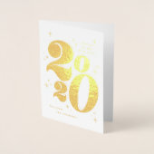 Proost op de nieuwe jaargedrukte 2020 typografie folie kaarten (Voorkant)