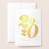 Proost op de nieuwe jaargedrukte 2020 typografie folie kaarten (Met envelop)