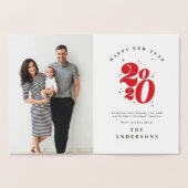 Proost op de nieuwe jaargedrukte 2020 typografie folie kaarten (Binnen)