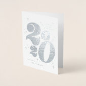 Proost op de nieuwe jaargedrukte 2020 typografie folie kaarten (Voorkant)