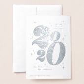 Proost op de nieuwe jaargedrukte 2020 typografie folie kaarten (Met envelop)