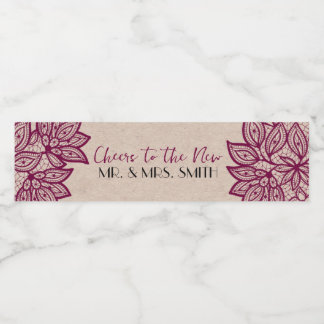 Proost op de nieuwe Mr. & Mrs Water Bottle Labels Waterfles Etiket