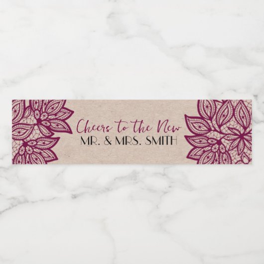 Proost op de nieuwe Mr. & Mrs Water Bottle Labels Waterfles Etiket (Enkel label)