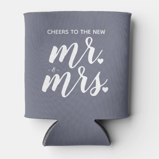 Proost op de nieuwe Mr. & Mrs Wedding Blikjeskoeler (Voorkant)