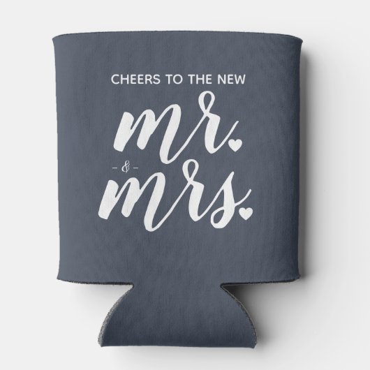 Proost op de nieuwe Mr. & Mrs Wedding Blikjeskoeler (Achterkant)