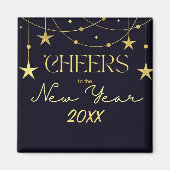 Proost op de nieuwjaarsboodschap sterren magneet (Voorkant)