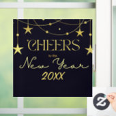 Proost op de nieuwjaarsboodschap sterren raamsticker (Huis)
