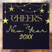 Proost op de nieuwjaarsboodschap sterren raamsticker (Vel 2)