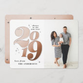 Proost op de nieuwjaarsbrons 2019 fotovakantie feestdagenkaart (Voorkant / Achterkant)