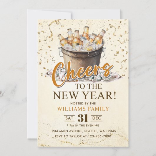 Proost op de Nieuwjaarsfeest Kaart (Voorkant)