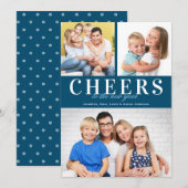 Proost op de nieuwjaarsfotocollage feestdagenkaart (Voorkant / Achterkant)