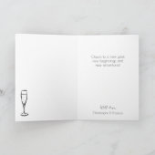 Proost op de nieuwjaarsgroet van de champagnefles kaart (Binnen)