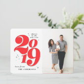 Proost op de nieuwjaarsvakantie 2019 feestdagenkaart (Staand voorkant)