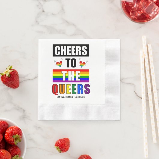 Proost op de queers Gefeliciteerd gepersonaliseerd Servet (Insitu)