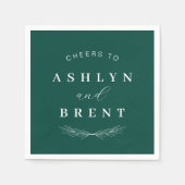 Proost op de smaragdgroene bruidsservetten servet (Voorkant)