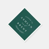 Proost op de smaragdgroene bruidsservetten servet (Hoek)