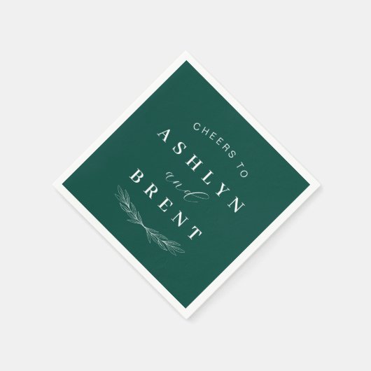 Proost op de smaragdgroene bruidsservetten servet (Hoek)