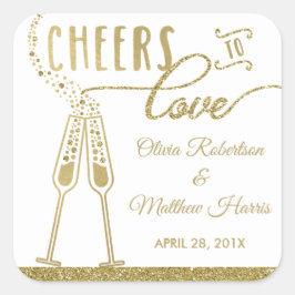 Proost op de Sticker, Faux Gold Vierkante Sticker