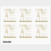 Proost op de Sticker, Faux Gold Vierkante Sticker (Vel)