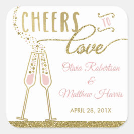 Proost op de Sticker, Faux Gold Vierkante Sticker