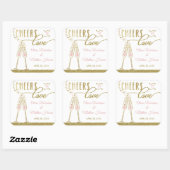 Proost op de Sticker, Faux Gold Vierkante Sticker (Vel)