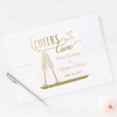 Proost op de Sticker, Faux Gold Vierkante Sticker (Envelop)