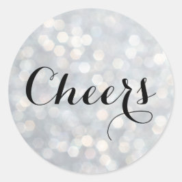 Proost op de Sticker Silver Champagne Bubbles