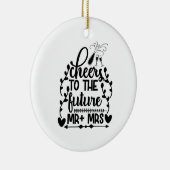 Proost op de toekomst meneer + mevrouw keramisch ornament (Rechts)