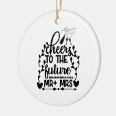 Proost op de toekomst meneer + mevrouw keramisch ornament (Links)