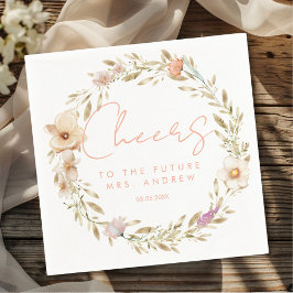 Proost, op de toekomst, mevrouw! Boho, bloem Servet