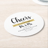 Proost Op De Toekomst Mijnheer en Mevrouw Aangepas Ronde Kartonnen Onderzetter (Gebogen)