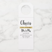 Proost Op De Toekomst Mijnheer en Mevrouw Custom Flessenhanger (Voorkant)