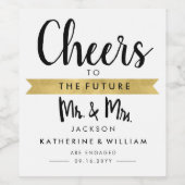 Proost op de toekomst, Mr en Mrs Chic Custom Wijn Etiket (Enkel label)
