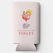 Proost op de toekomst Mrs Blush Pink Vrijgezellenf Seltzer Blikjeskoeler (Achterkant)