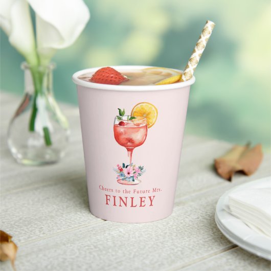 Proost op de toekomst, Mrs Light Pink Papieren Bekers (Insitu)