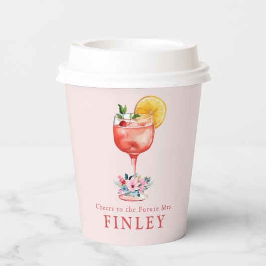 Proost op de toekomst, Mrs Light Pink Papieren Bekers (Achterkant)