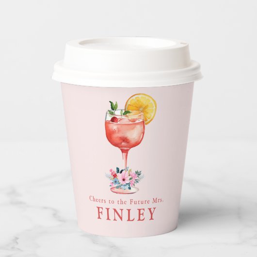 Proost op de toekomst, Mrs Light Pink Papieren Bekers (Voorkant)