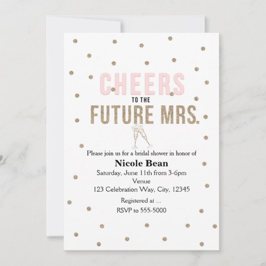 Proost op de toekomst, Mrs Modern Vrijgezellenfees Kaart (Voorkant)