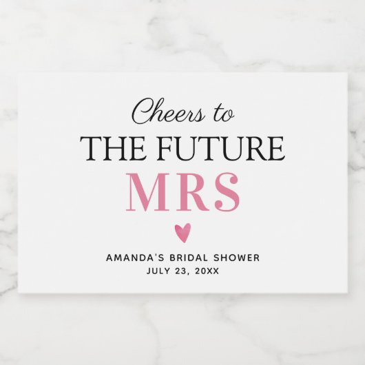 Proost op de toekomst Mrs. Sparkling Wijnetiket (Enkel label)