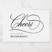 Proost op de toekomstige mevrouw Bruiloft Mini Sparkling Wijnetiket (Enkel label)