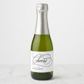 Proost op de toekomstige mevrouw Bruiloft Mini Sparkling Wijnetiket (Voorkant)