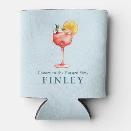 Proost op de toekomstige mevrouw Light Blue Bruids Blikjeskoeler (Voorkant)